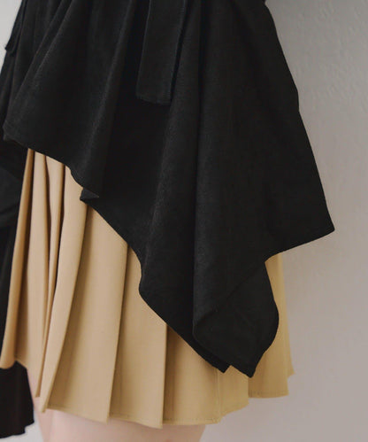 附項鍊頸圈設計顯身材【RMAF】不對稱下襬吊帶長款上衣