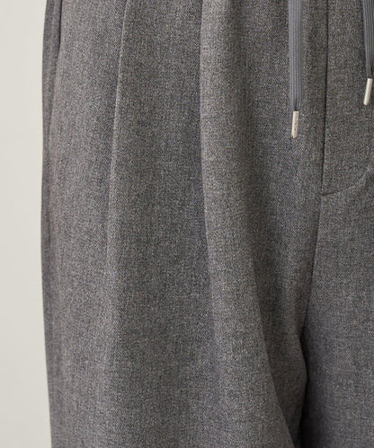 【收腰顯瘦！】附帶繫帶腰帶褶皺寬鬆休閒長褲