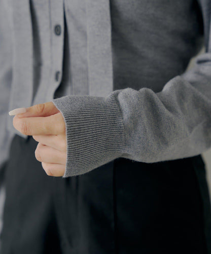 【Chico】帶領帶V領修身針織衫