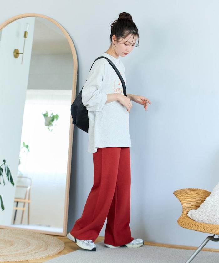 針織寬鬆休閒褲