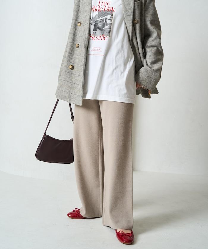 針織寬鬆休閒褲