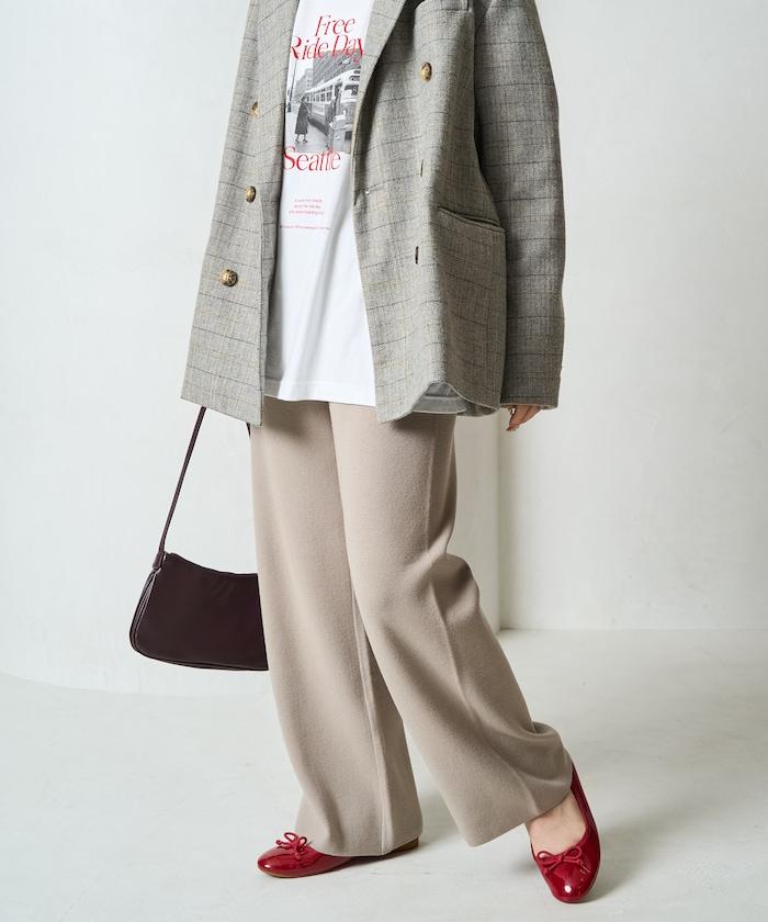 針織寬鬆休閒褲