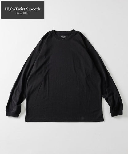 高捻順滑純色長袖T恤 無圖案