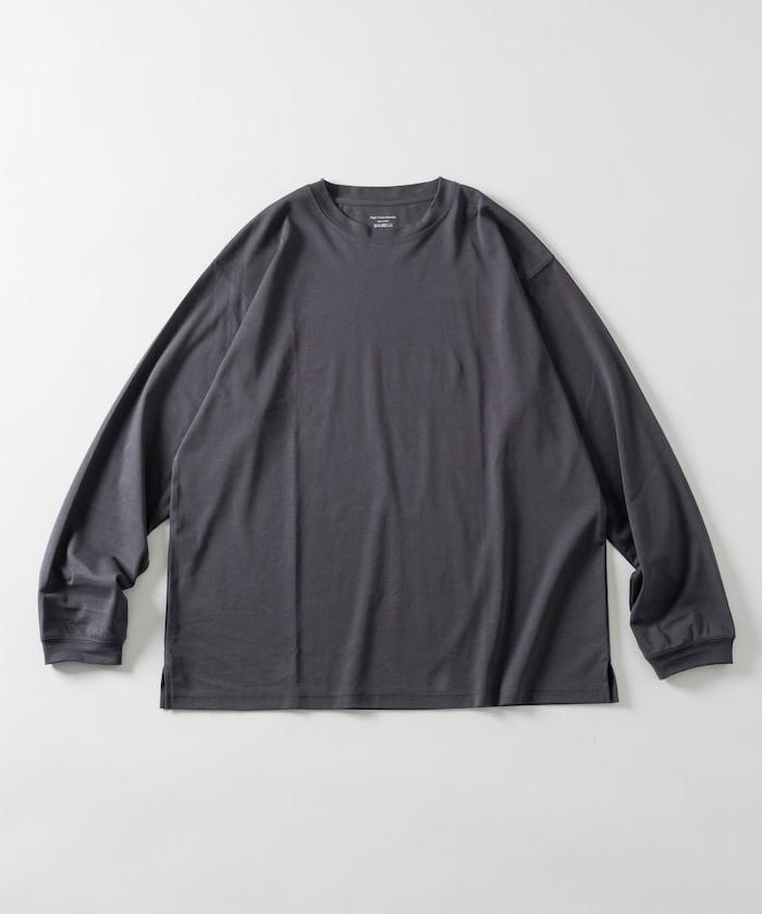 高捻順滑純色長袖T恤 無圖案