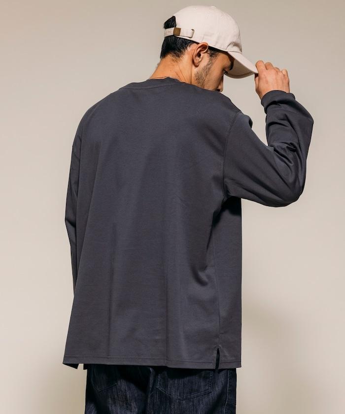 高捻順滑純色長袖T恤 無圖案