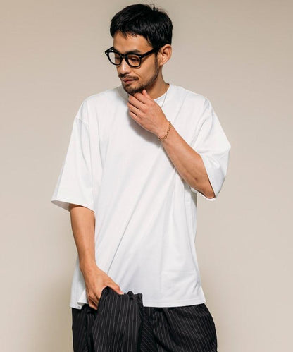 高捻順滑純色短袖T恤 無圖案