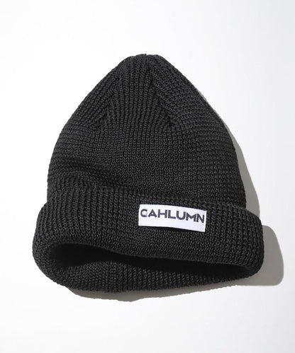 草編卷邊針織帽