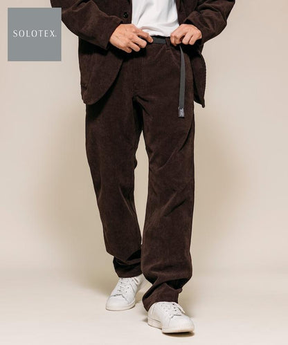 燈芯絨 SOLOTEX 修身款編織腰帶長褲