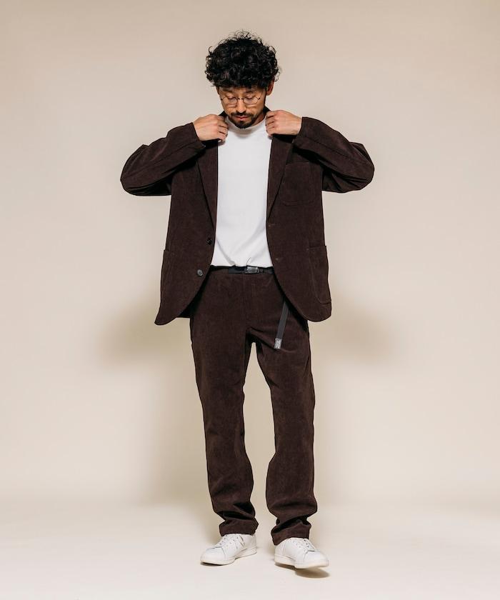 燈芯絨 SOLOTEX 修身款編織腰帶長褲