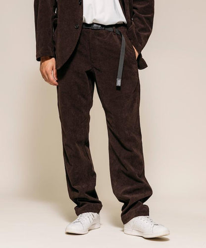 燈芯絨 SOLOTEX 修身款編織腰帶長褲