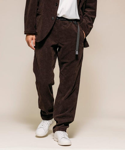 燈芯絨 SOLOTEX 修身款編織腰帶長褲