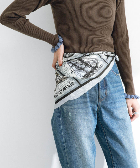 AULENTTI 大尺寸復古圖案絲巾