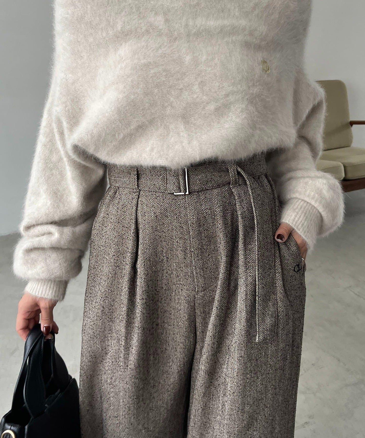 【CAPRICIEUX LE'MAGE】腰帶套裝斑點休閒褲