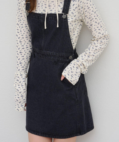 【Discoat】牛仔迷你揹帶裙
