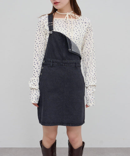 【Discoat】牛仔迷你揹帶裙