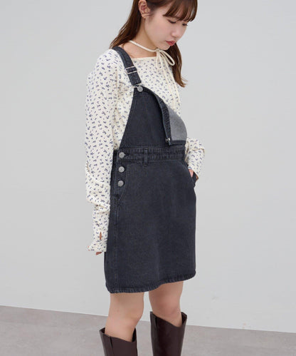 【Discoat】牛仔迷你揹帶裙