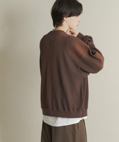 漸變華夫格泡泡袖衛衣