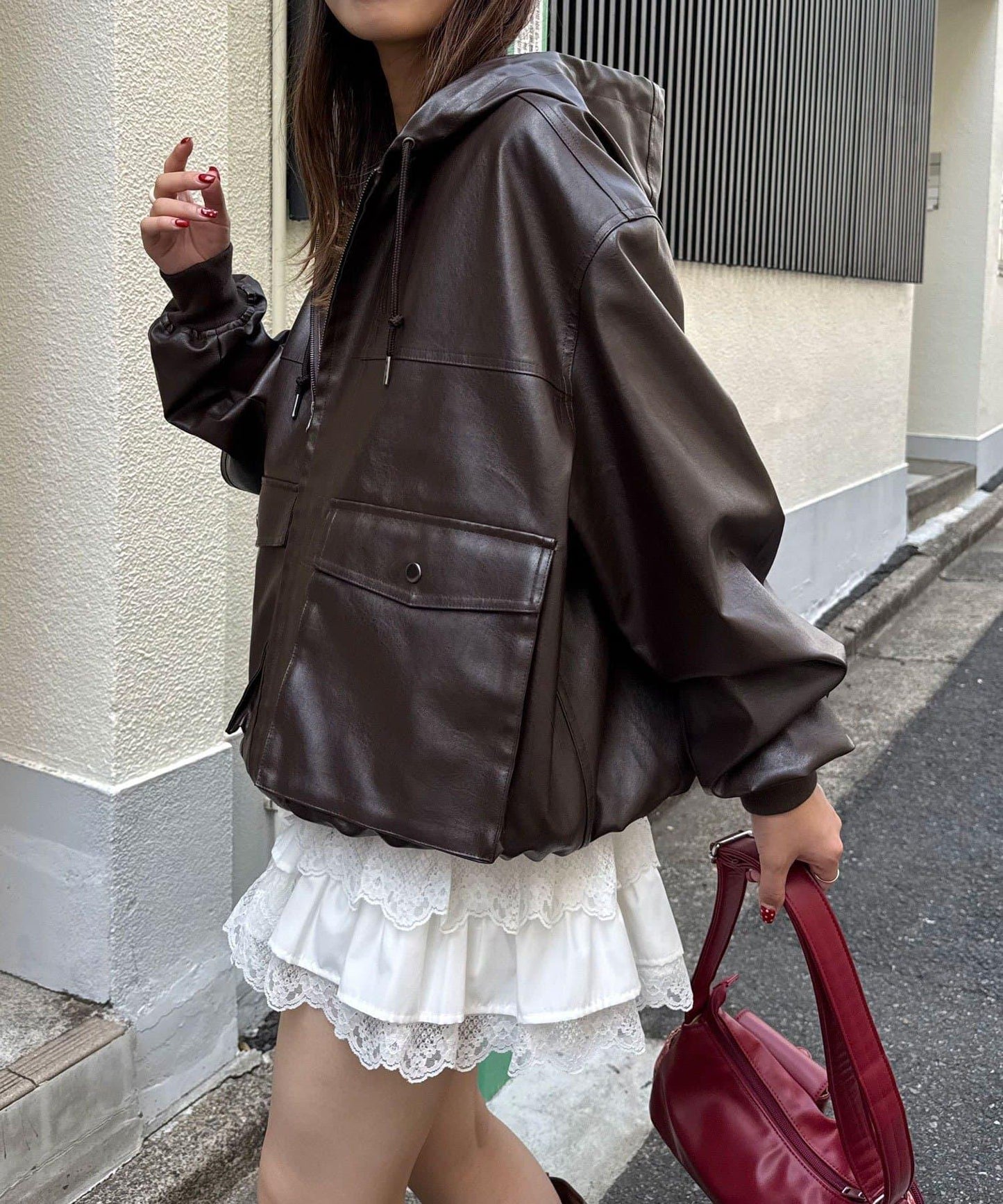 【Ciaopanic】運動風皮革連帽外套