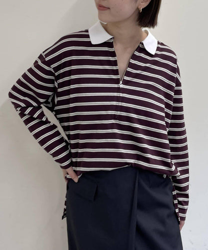 帶領多色條紋長袖T恤