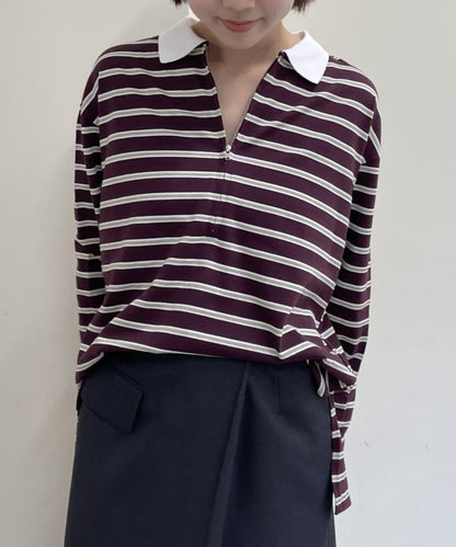 帶領多色條紋長袖T恤