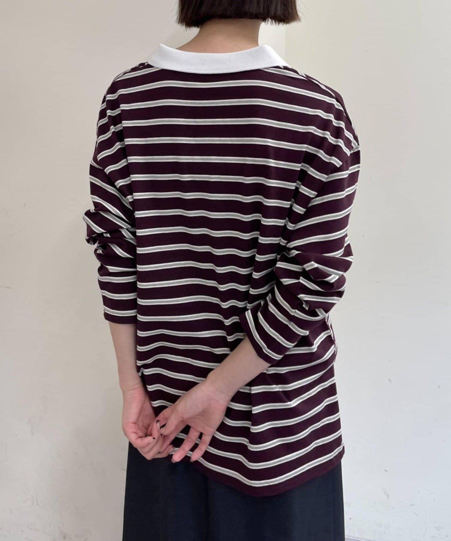 帶領多色條紋長袖T恤