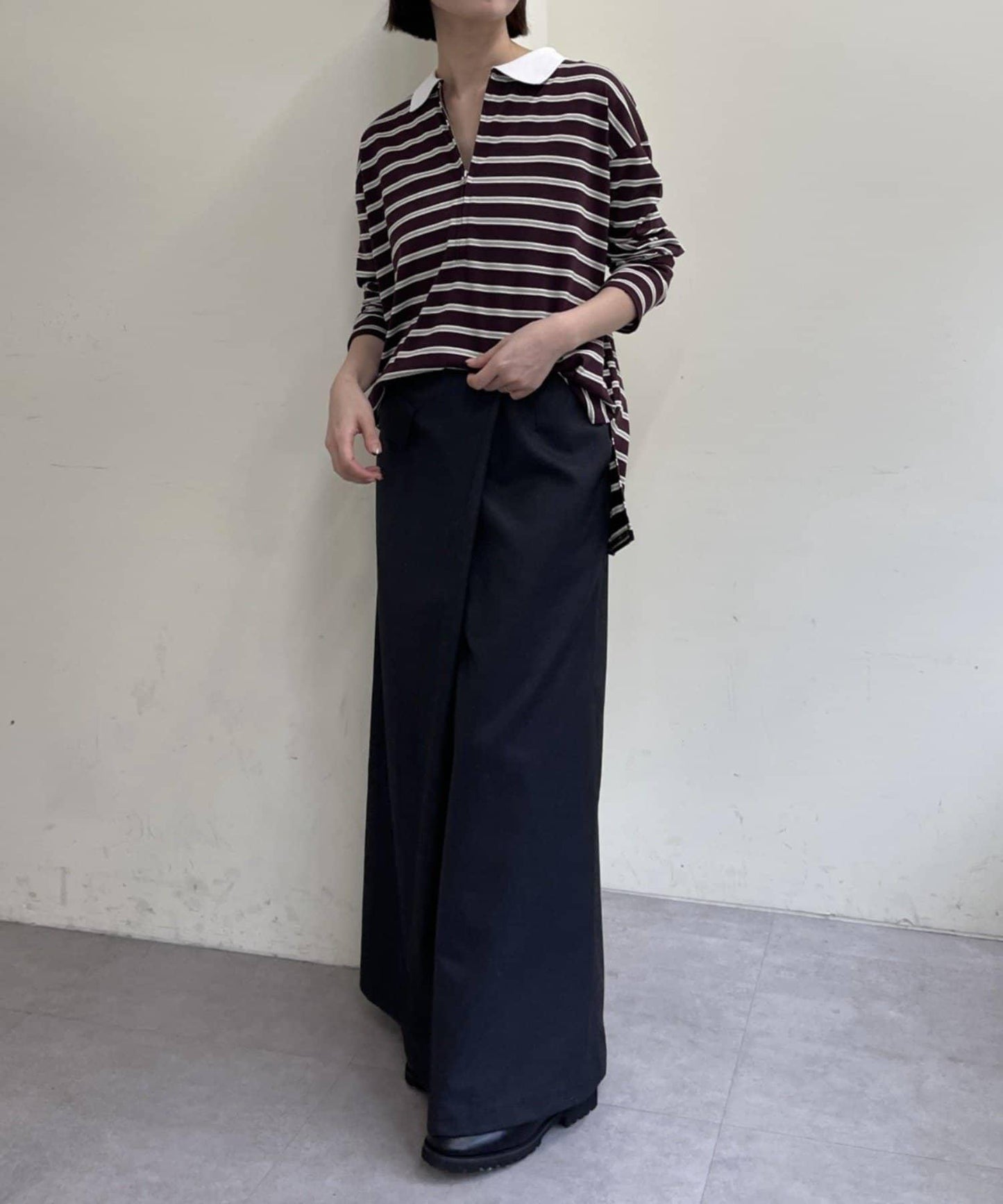 帶領多色條紋長袖T恤