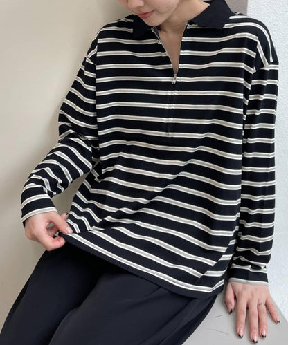 帶領多色條紋長袖T恤