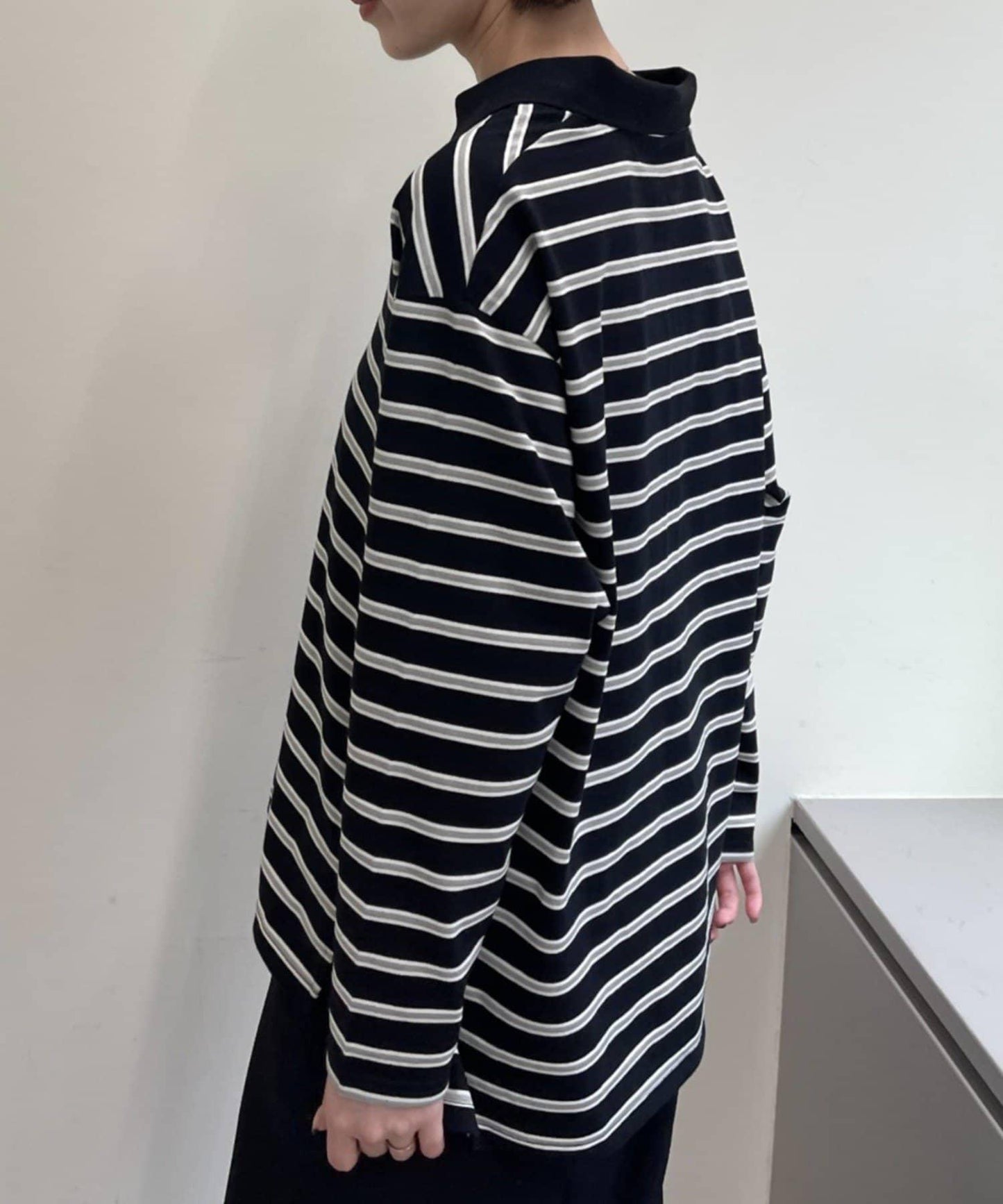 帶領多色條紋長袖T恤