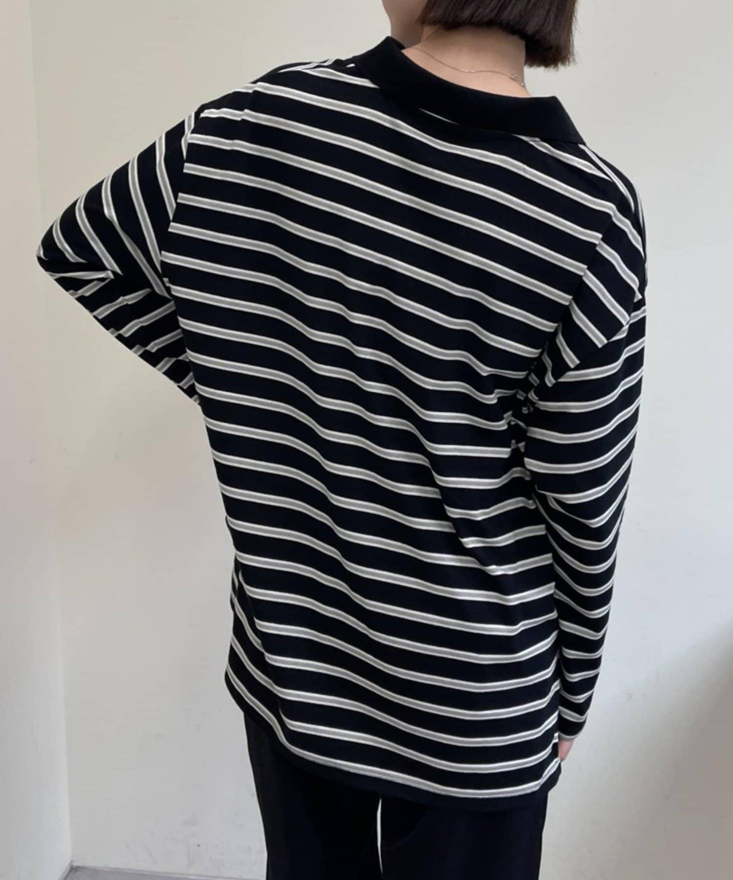 帶領多色條紋長袖T恤