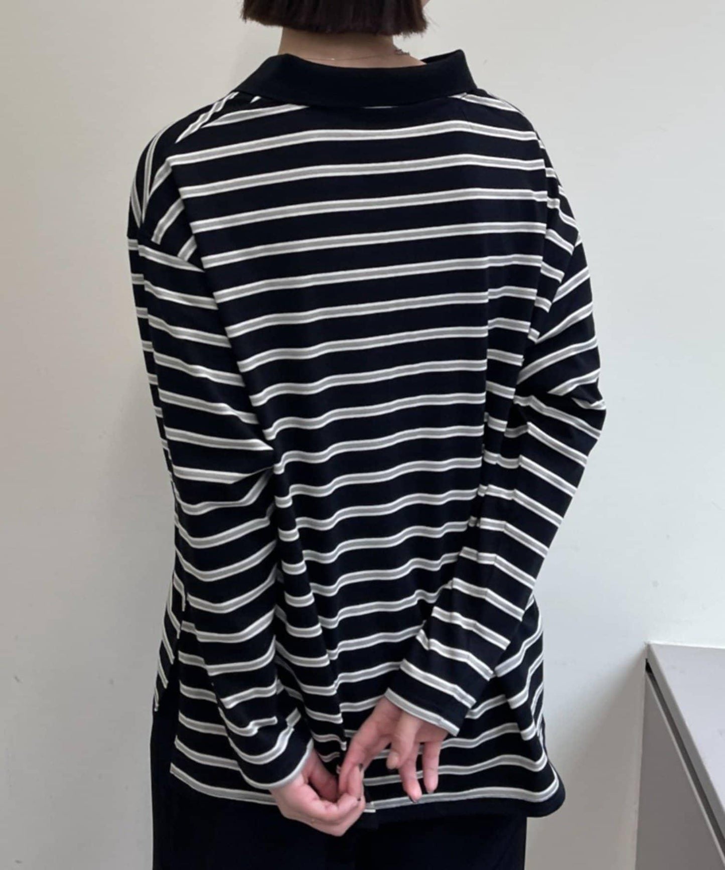 帶領多色條紋長袖T恤