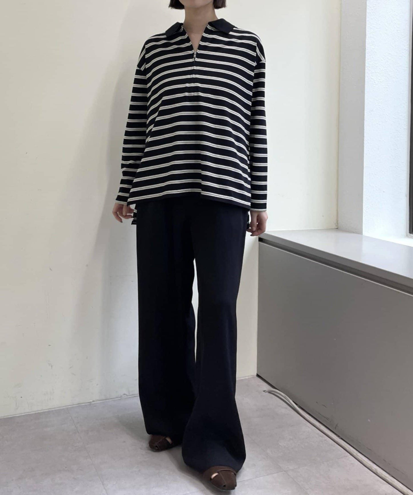 帶領多色條紋長袖T恤