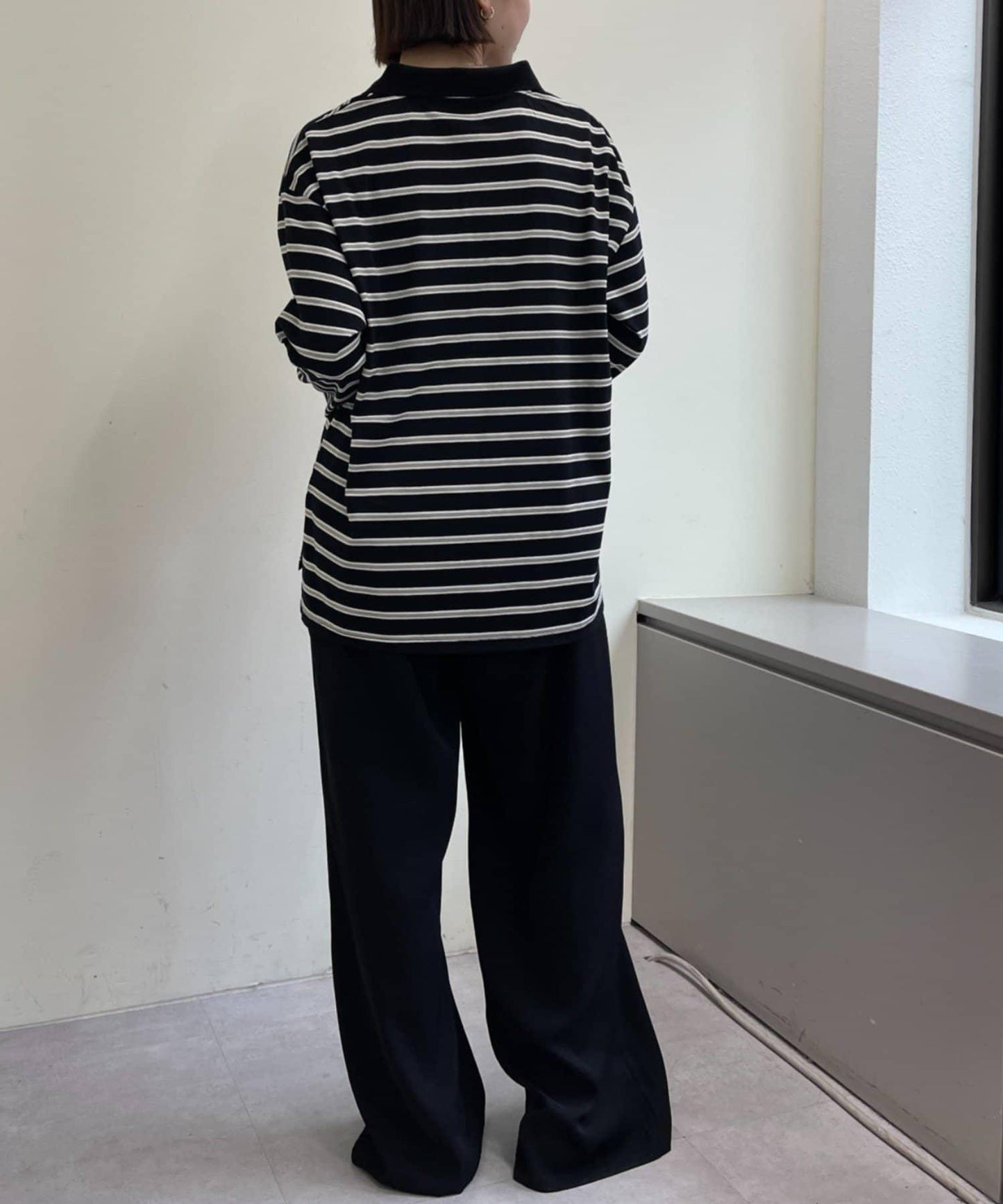 帶領多色條紋長袖T恤