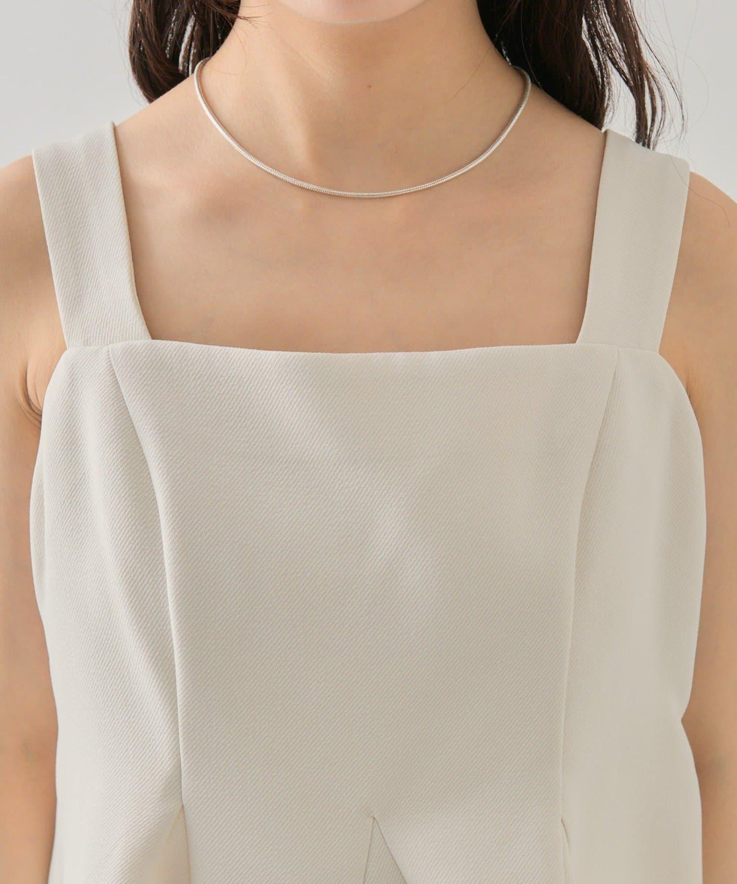 花呢荷葉邊吊帶上衣套裝