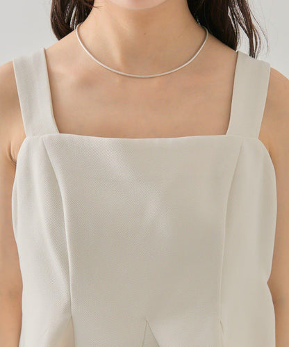 花呢荷葉邊吊帶上衣套裝