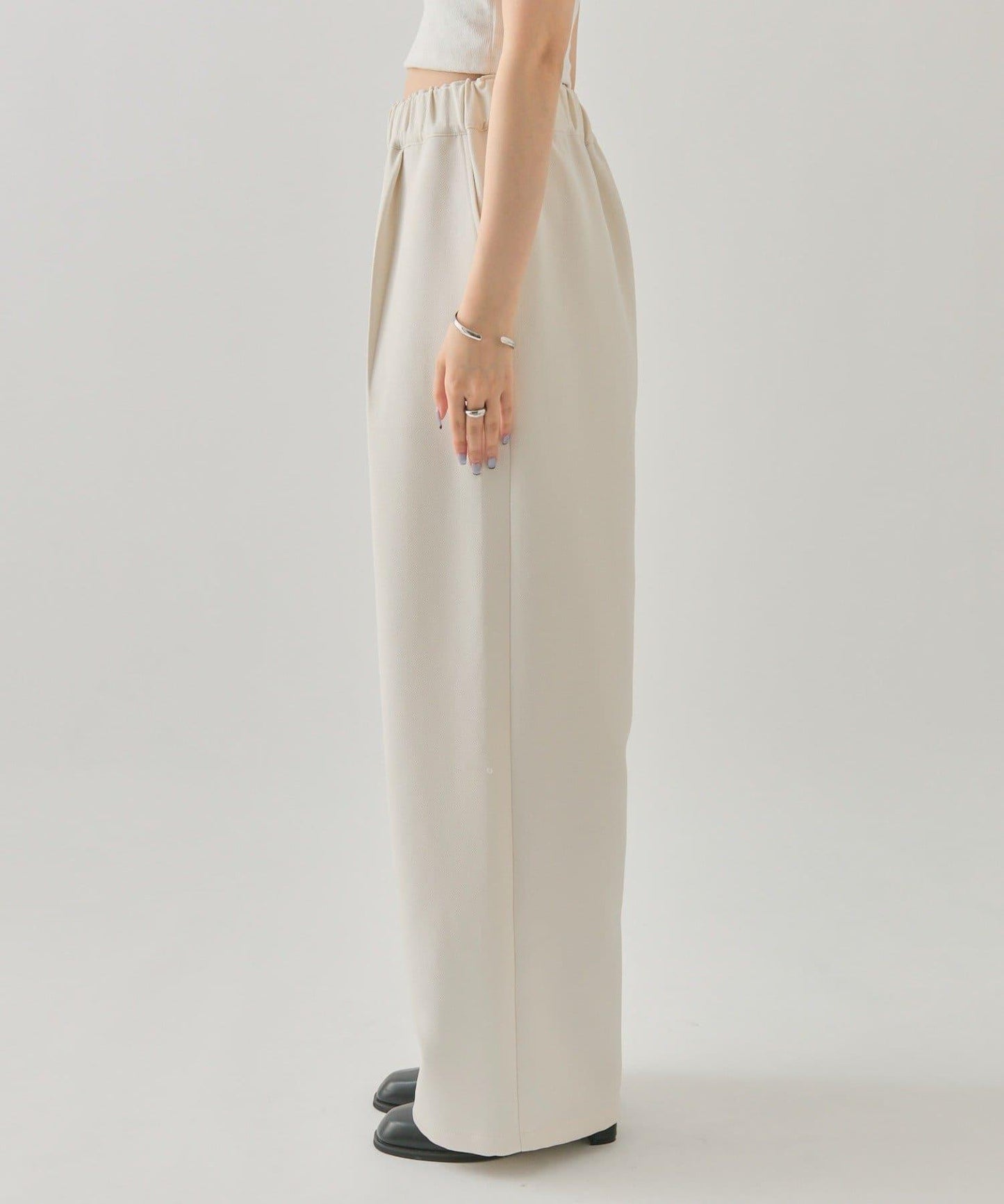 花呢荷葉邊吊帶上衣套裝