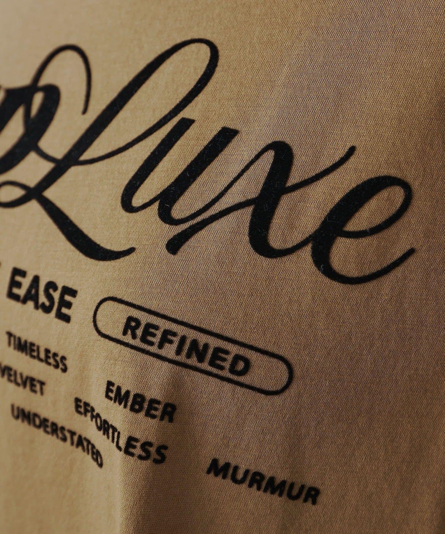 再生棉絲光植絨印花T恤