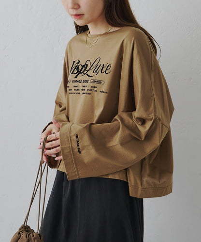 再生棉絲光植絨印花T恤