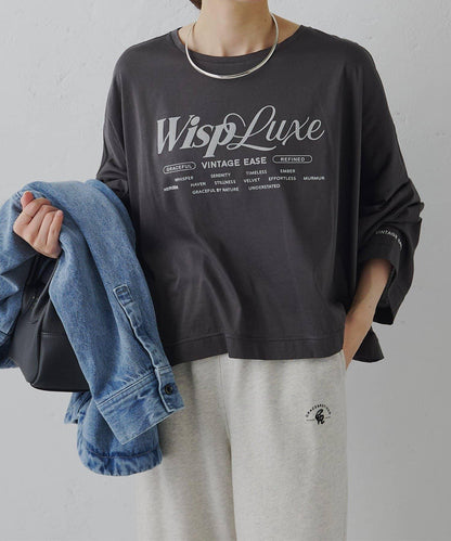 再生棉絲光植絨印花T恤