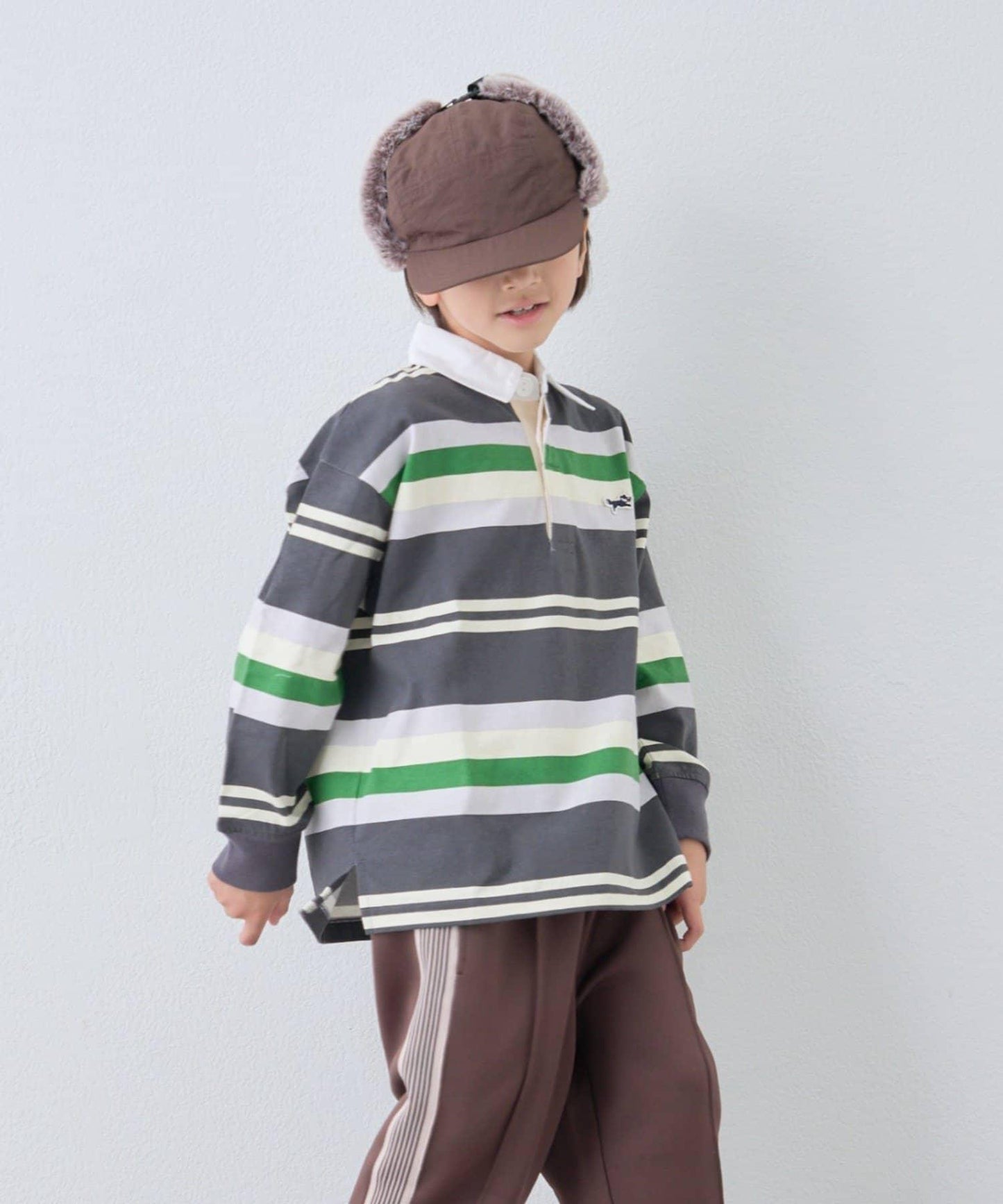 【KIDS】【FOX×TYPY】條紋橄欖球衫