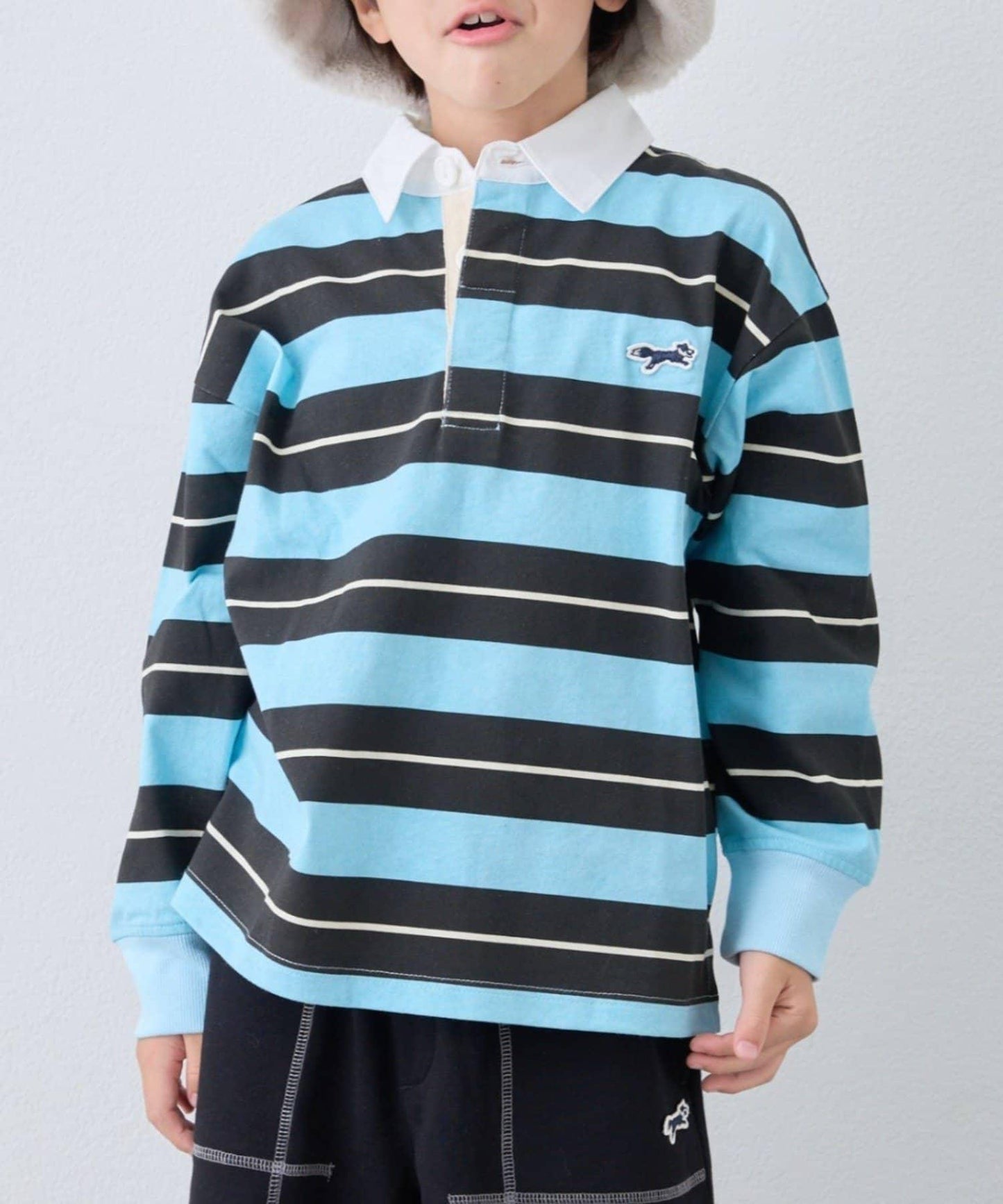 【KIDS】【FOX×TYPY】條紋橄欖球衫