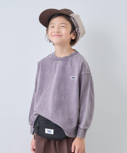 【KIDS】【FOX×TYPY】水洗工藝單點裝飾長袖T恤
