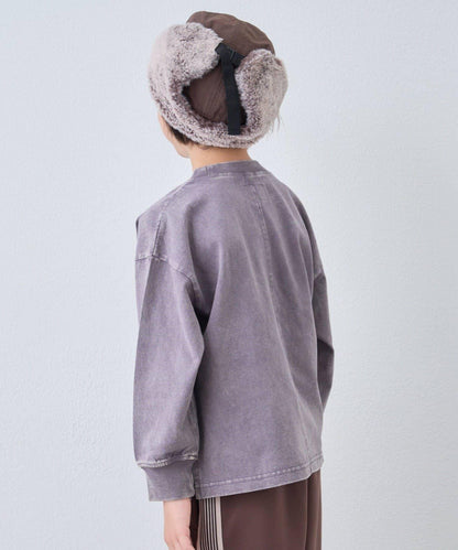 【KIDS】【FOX×TYPY】水洗工藝單點裝飾長袖T恤