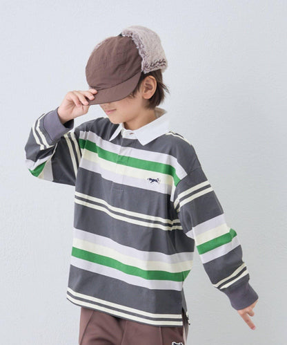 【KIDS】【FOX×TYPY】條紋橄欖球衫