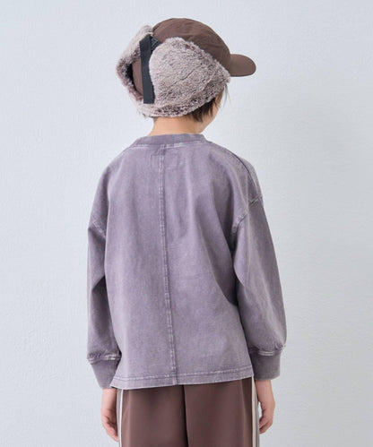 【KIDS】【FOX×TYPY】水洗工藝單點裝飾長袖T恤