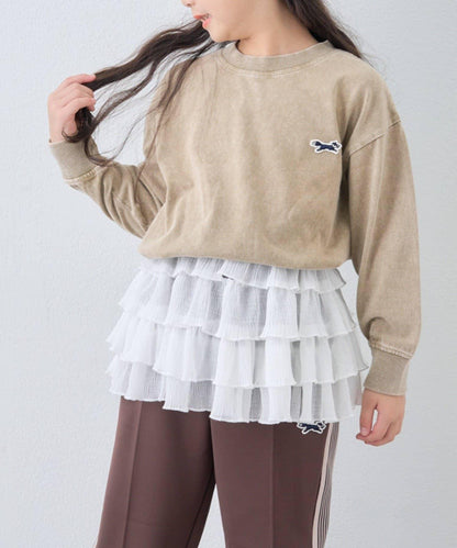 【KIDS】【FOX×TYPY】水洗工藝單點裝飾長袖T恤