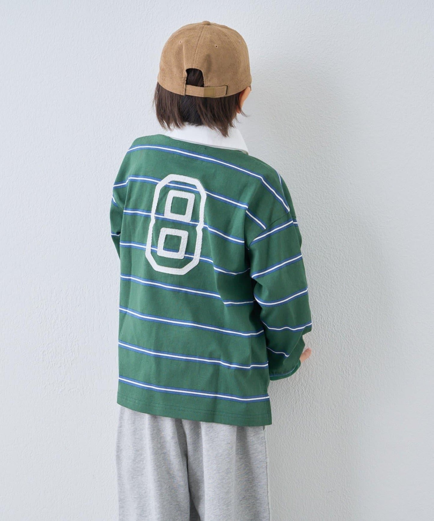 【KIDS】【FOX×TYPY】條紋橄欖球衫