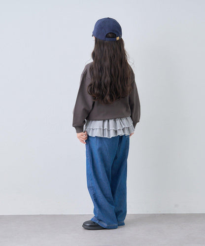 【KIDS】【FOX×TYPY】拼色翻領單點裝飾衛衣面料按扣開衫
