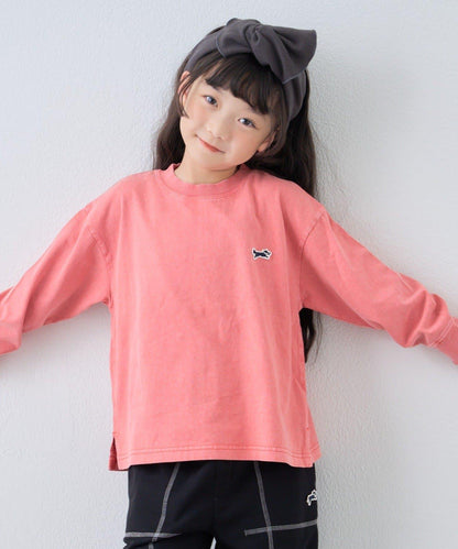 【KIDS】【FOX×TYPY】水洗工藝單點裝飾長袖T恤