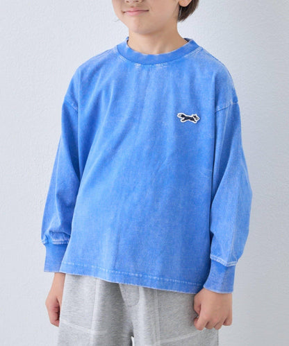 【KIDS】【FOX×TYPY】水洗工藝單點裝飾長袖T恤