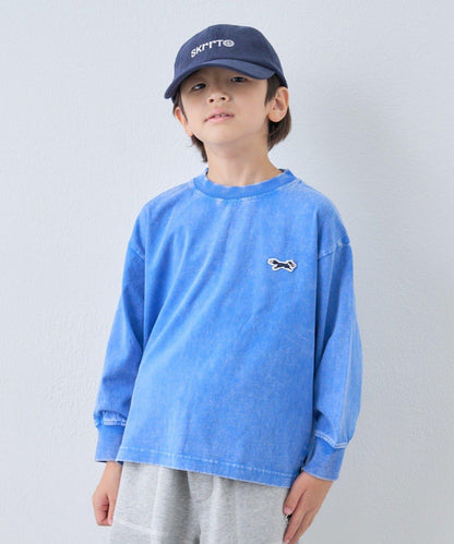 【KIDS】【FOX×TYPY】水洗工藝單點裝飾長袖T恤